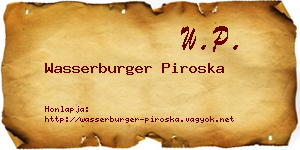 Wasserburger Piroska névjegykártya